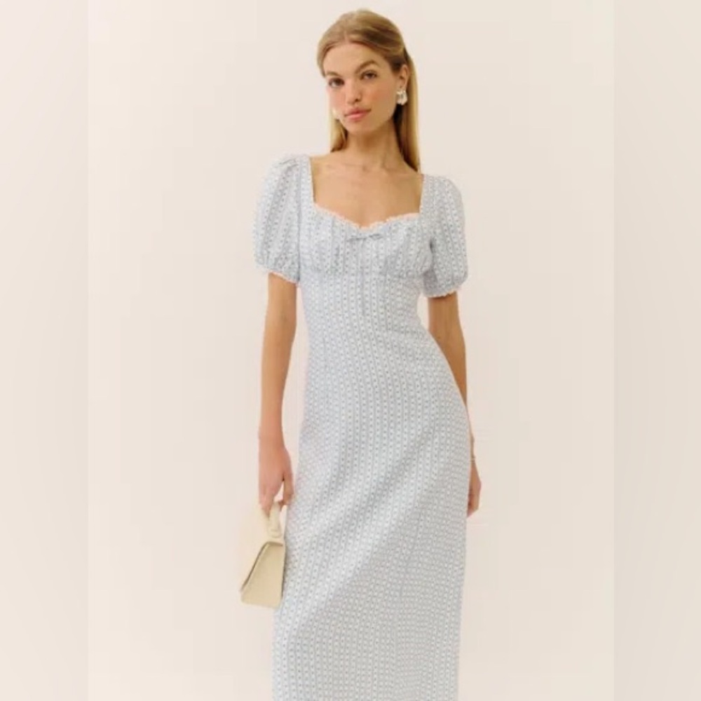 Reformation Cherise Linen Mid Dress NWT